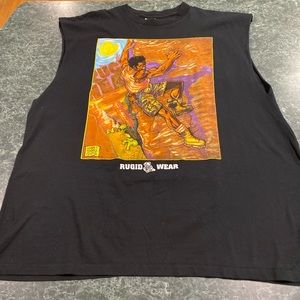 Vintage Rugid Wear Sleeveless Black Tee Size 2XL